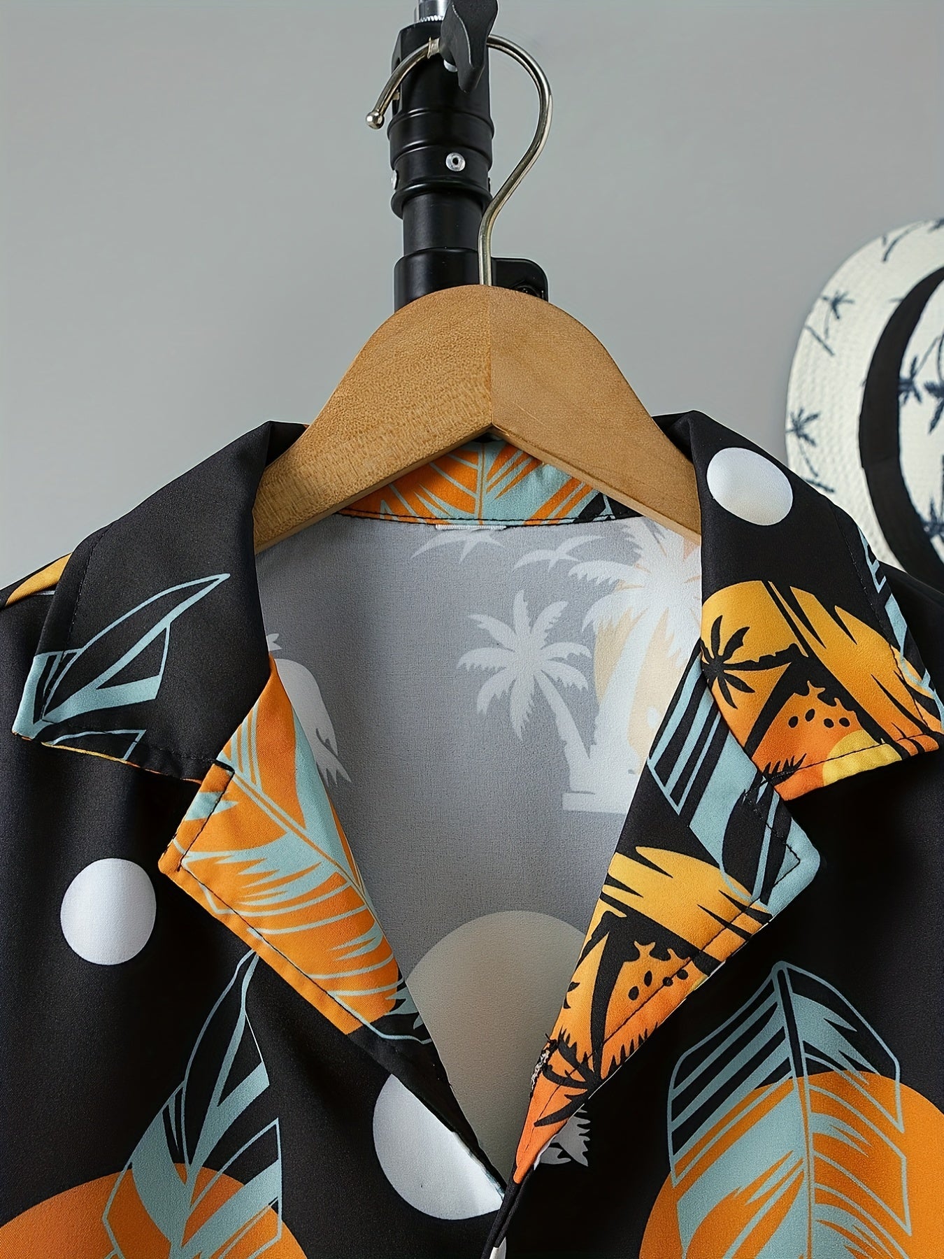 Boys Hawaiian Shirt & Shorts Set Tropical Plant Print Beach Wear Kids Summer