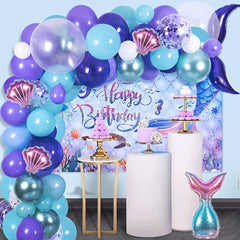 79pcs Mermaid Birthday Decorations Balloon Garland Kit For Girls Party