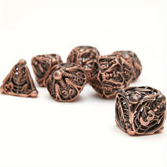 7pcs Skull Hollow Metal Polyhedral Dice Set for RPGs