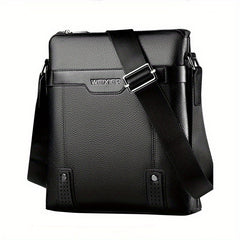 Men's Business PU Leather Crossbody Bag Large Capacity Messenger Bag