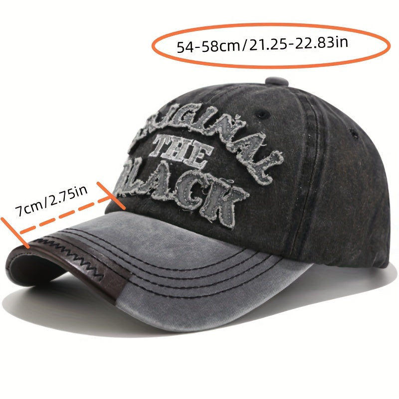 Vintage Distressed Baseball Cap Embroidered Letter Patch Sun Hat