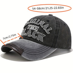 Vintage Distressed Baseball Cap Embroidered Letter Patch Sun Hat