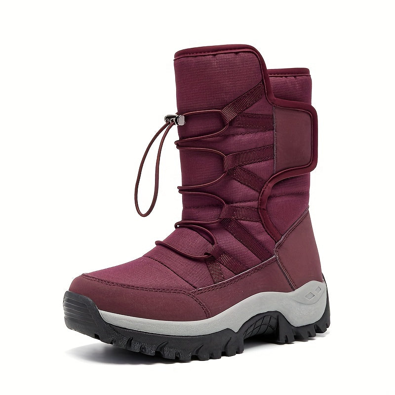Women's Solid Outdoor Warm Snow Boots Walking Shoes Winter High Tube Boots