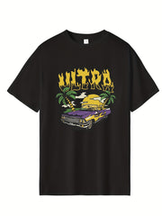 Men's Cartoon Hip Pop Print T-shirt Active Casual Crew Neck Tee