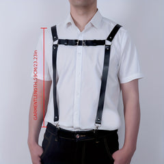 Men's Leather Novelty Suspenders Belt Adjustable Shoulder Strap