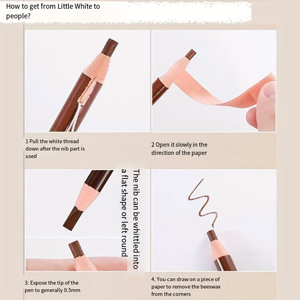 Ultra Slim Tear Off Eyebrow Pencil Waterproof Durable Smudge Proof Makeup Pen