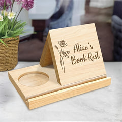 Triangular Wooden Bookshelf with Coffee Rack