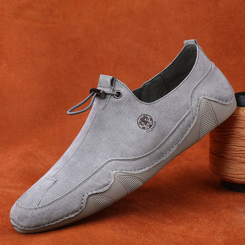 CLOHOO Men's Slip On Shoes Khaki Grey