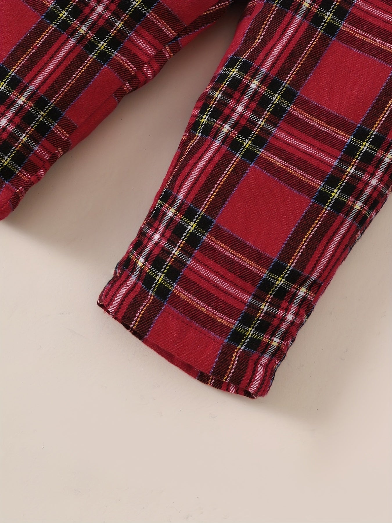 Baby Girls 2pcs Casual Shirt With Bow Plaid Bib Pants Set