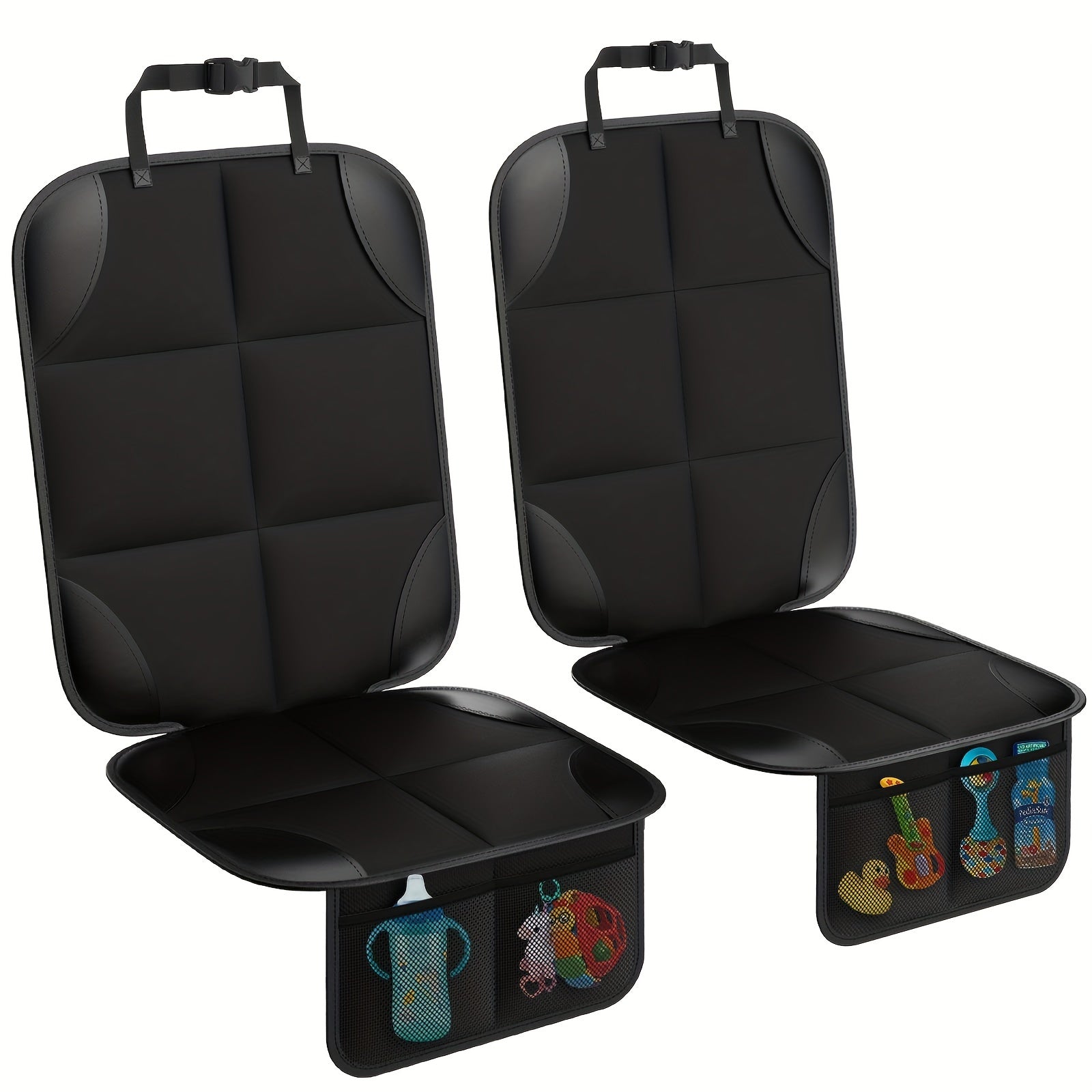 2pcs Car Seat Protectors With Thickened Pad And Non Slip Back Liner
