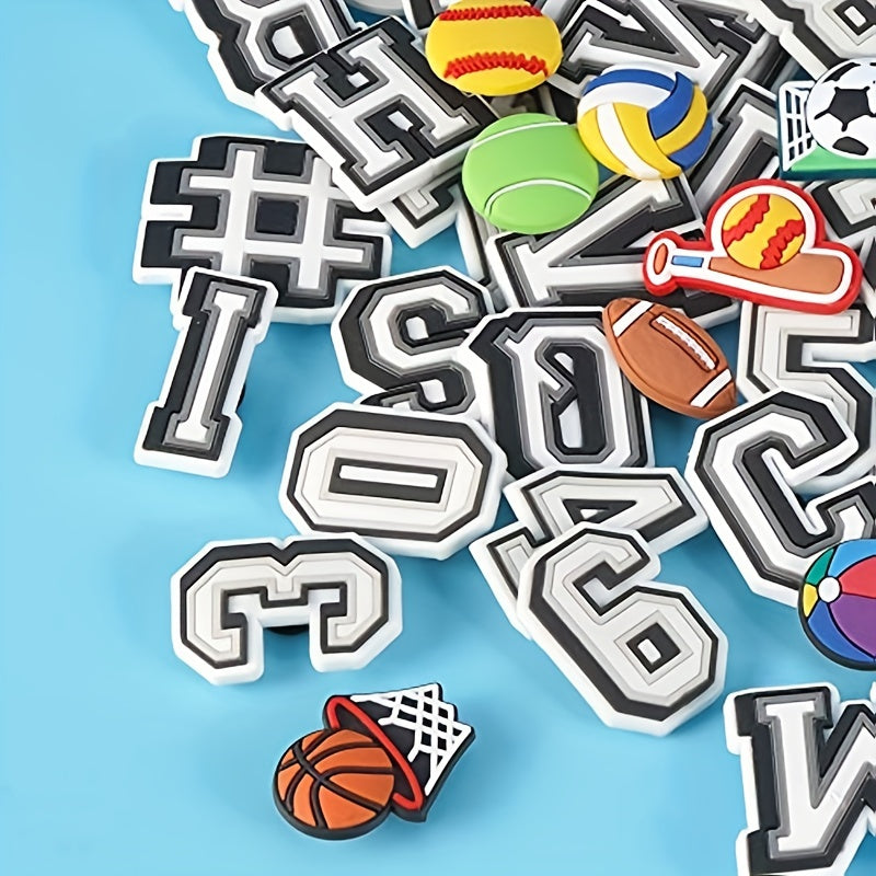49pcs Sports Ball Style Shoe Charms for Clog Shoes Wristband Bracelet