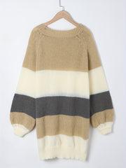 Colorblock Lantern Sleeve Sweater