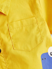 Boys Dinosaur Print Collar Shirt Short Sleeve Tops for Kids Summer