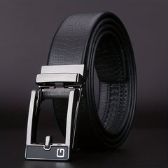 Men's Automatic Buckle Leather Belt Casual Pants Belt