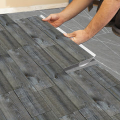 5pcs Wood Pattern Adhesive Floor Tiles 0.7mm PVC Flooring