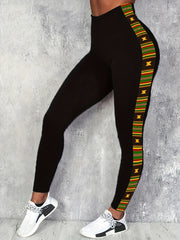 Side Paneled Skinny Leggings High Waist Stretchy Leggings