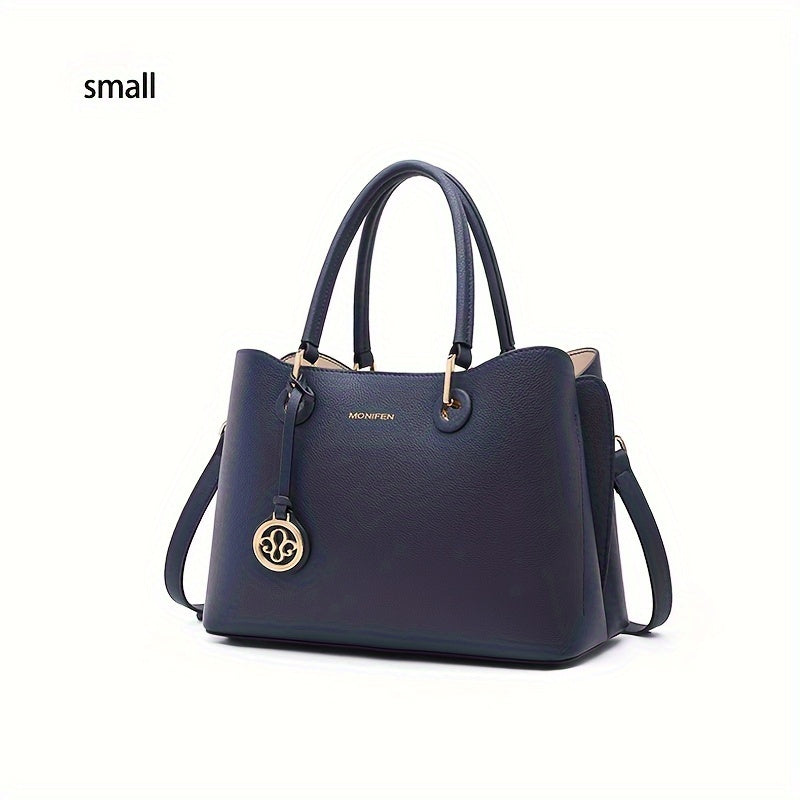 Women's Burgundy Tote Bag Golden Tone Hardware Zipper Closure