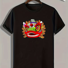 Head Of Lion Dance Men's Graphic T shirt Summer Tee