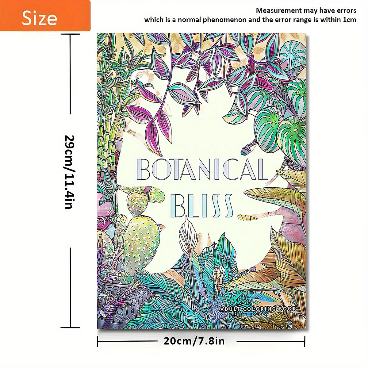 Deluxe Happy Plant Drawing Book 22 Pages - Thicker Paper, Adult Coloring Book