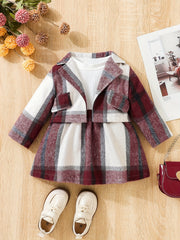 Stylish Plaid Outfit with Long Sleeve Coat