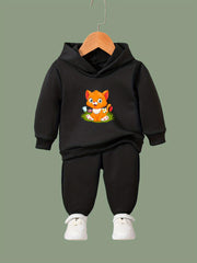 Kitty Print Hoodies Pants Set for Girls Boys Spring Fall Sports Gift