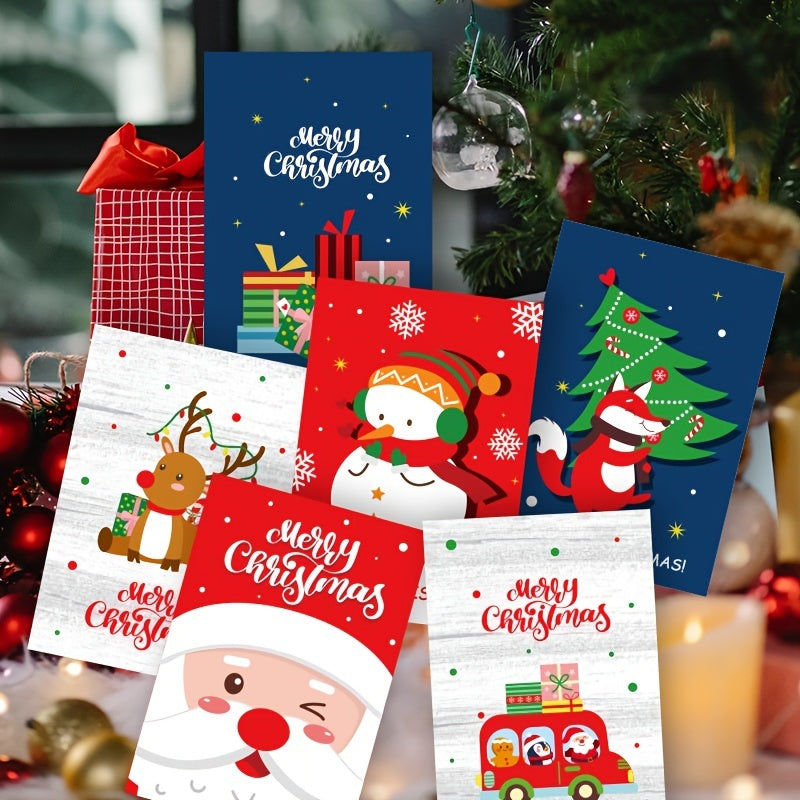 12pcs Christmas Greeting Card DIY Pendant Gift Card With Envelope