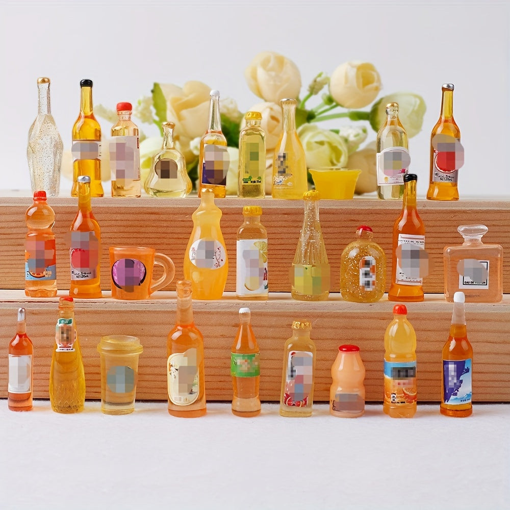 10pcs Resin Mini Wine Bottle Beer for DIY Doll House Decoration