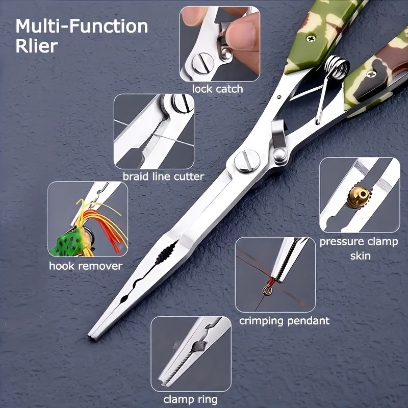 Stainless Steel Fishing Pliers Line Scissors Hook Remover