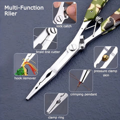 Stainless Steel Fishing Pliers Line Scissors Hook Remover