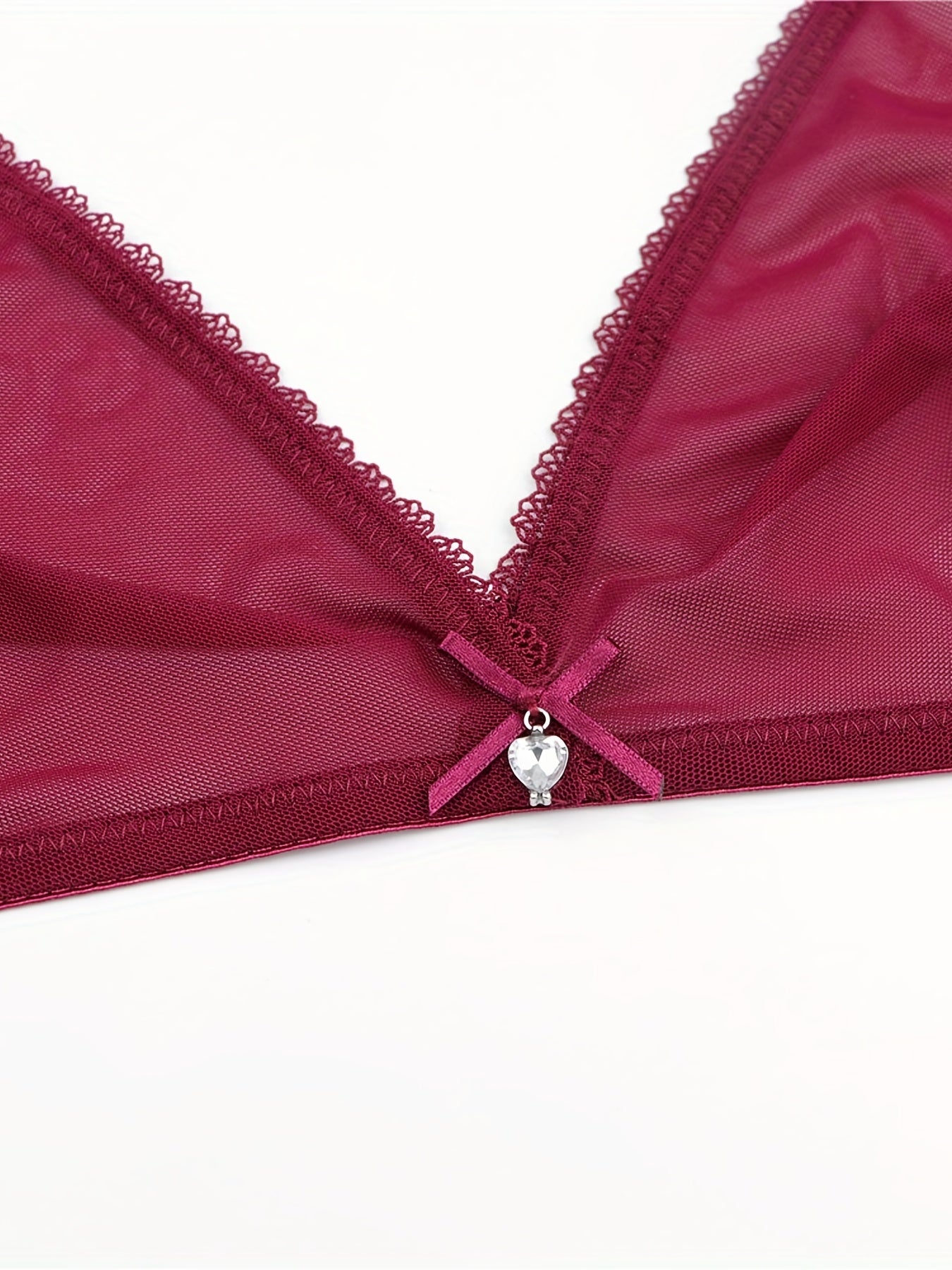2pcs Lace Mesh Wireless Bras Unlined Bra