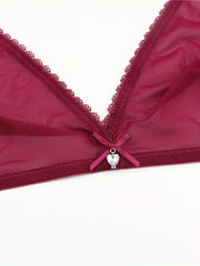 2pcs Lace Mesh Wireless Bras Unlined Bra
