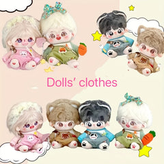 Doll Sweatshirt Suspender Pants Set - 4 Styles Animal Clothes
