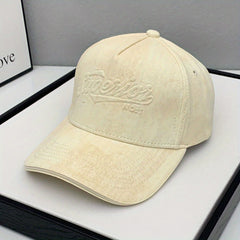 Adjustable Men's Peaked Cap With Letter Embroidery for Outdoor Activities