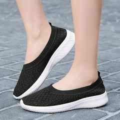 Women's Breathable Knit Slip-On Sneakers Lightweight Flats
