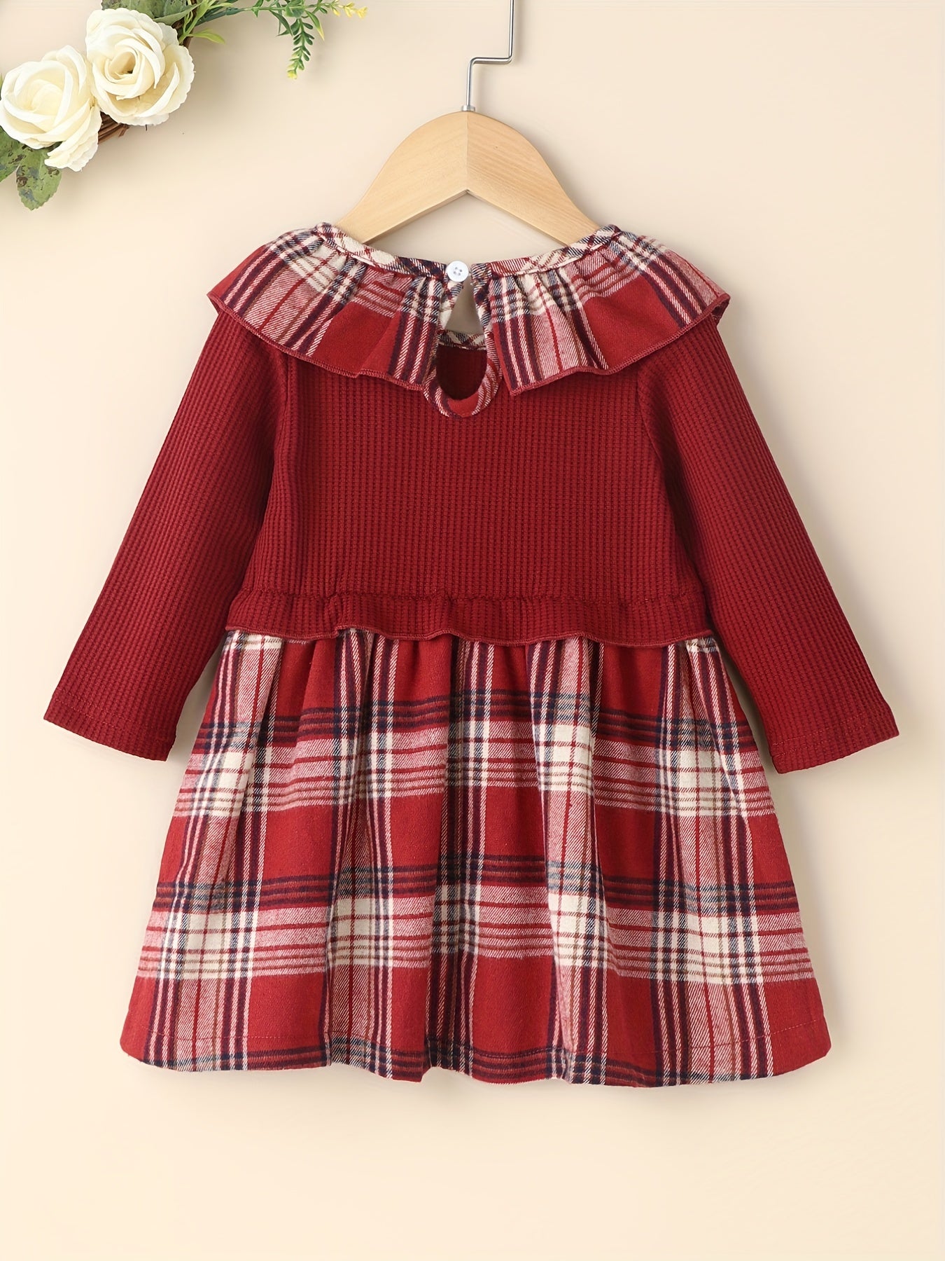 Infant Baby Plaid Waffle Dress