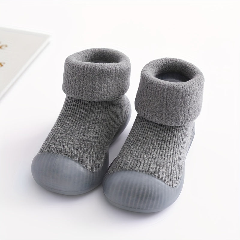 Girls' Plus Fleece Slip-On Shoes for Autumn and Winter