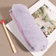 Plush Long Strip Pencil Case Large Capacity Soft Bag Stationery Storage Box