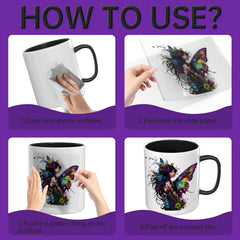 12pcs Gothic Fairy UV DTF Cup Sticker for Party Birthday Home Decoration