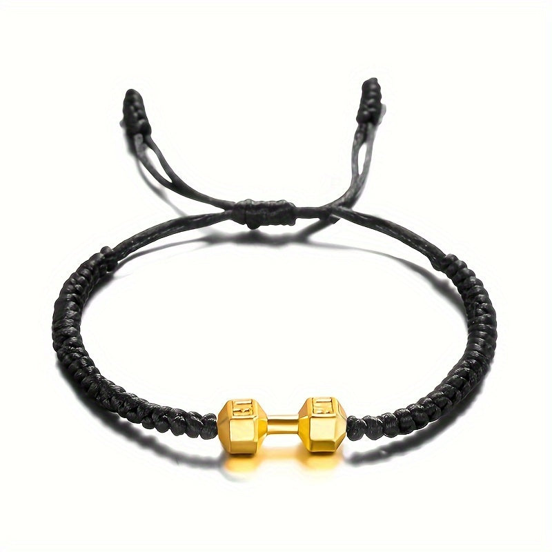 Handwoven Dumbbell Bracelet Alloy Barbell Bracelet