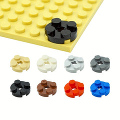 100pcs MOC Parts DIY 2x2 Round Plate with Cross Shaft Hole Toy