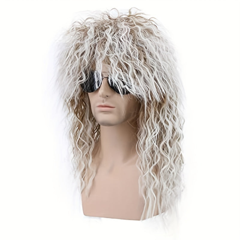 Dai Cloud 203 2cms Rocker Brown Gradient Wigs For Men Long Curly Mullet Wig