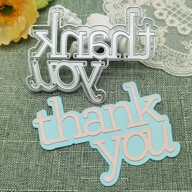 1pc Thank You Metal Cutting Die Stencil DIY Scrapbook Gift Card Making