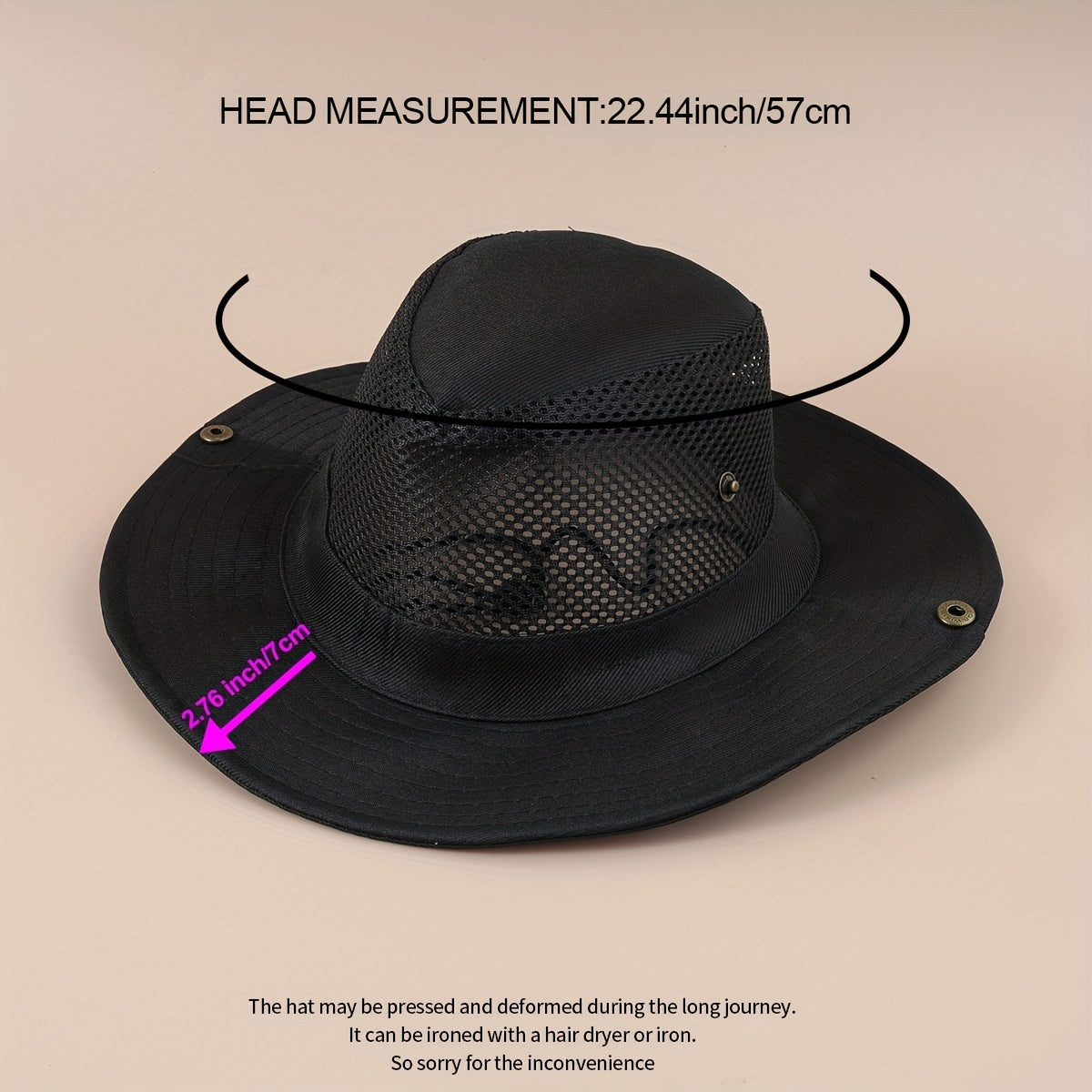 Breathable Mesh Bucket Hat Solid Foldable Sun Hat For Men And Women
