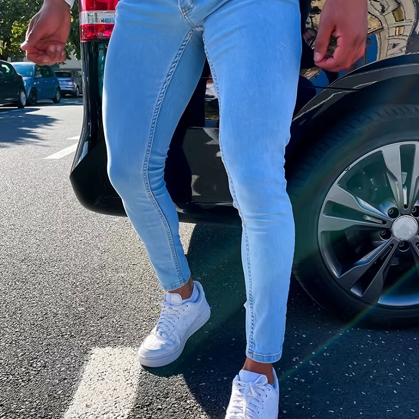 Men's Solid Stretch Slim Skinny Jeans