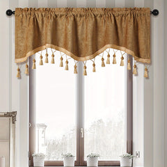 European Style Chenille Window Valance with Tassels - Soft and Stylish Wave
