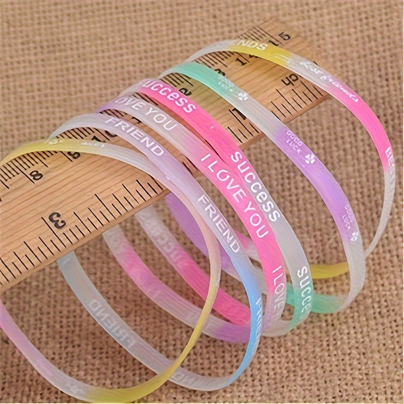 Luminous Silicone Bracelet Candy Color Sports Wristband Women
