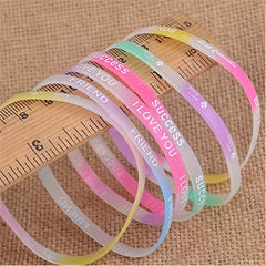 Luminous Silicone Bracelet Candy Color Sports Wristband Women