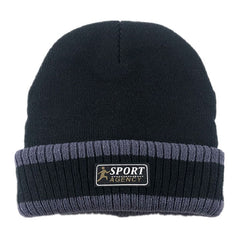 Men's Knitted Hat Plus Velvet Thick Woolen Hat Outdoor Cold Hat