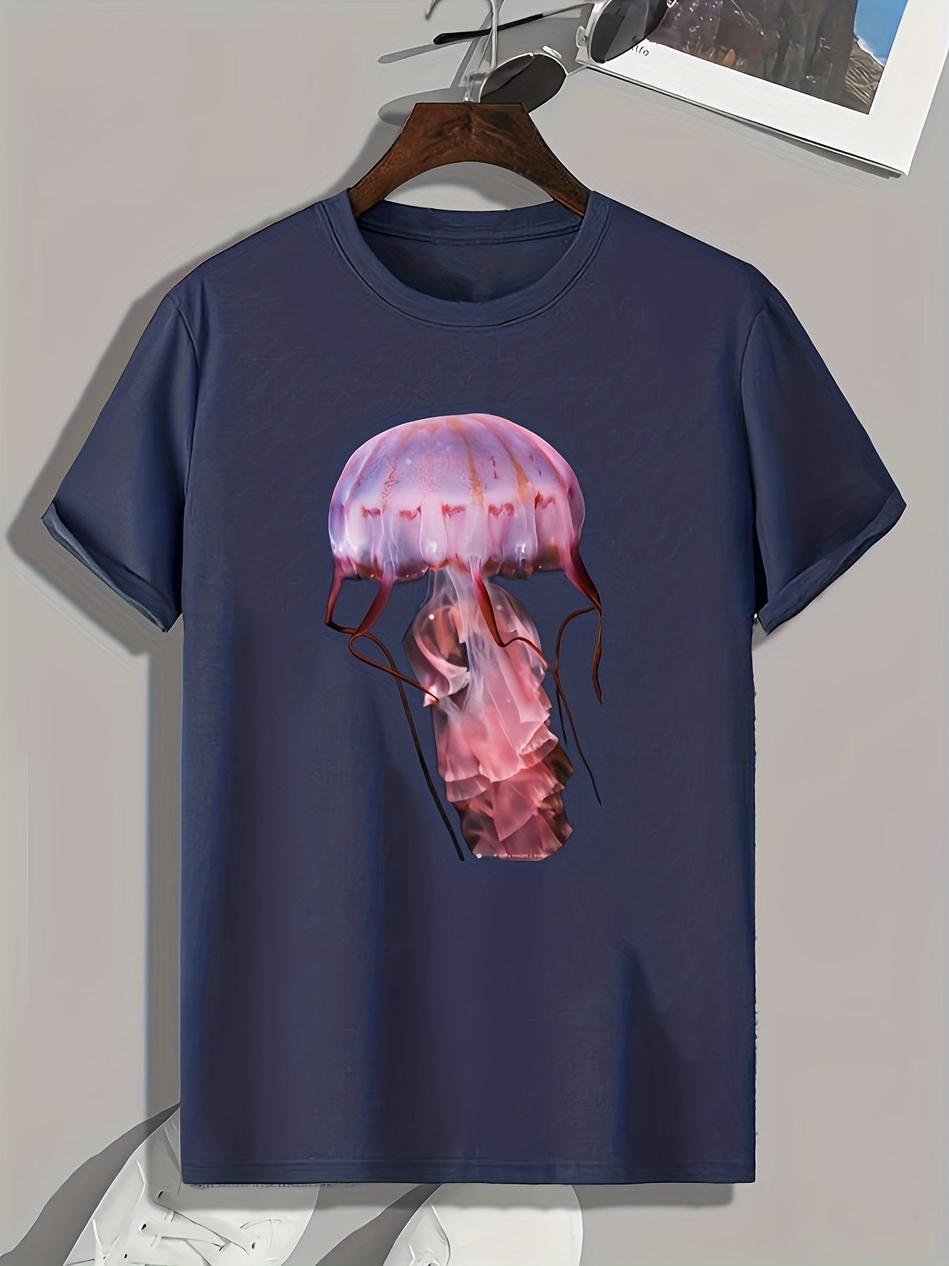 Jellyfish Print Men's Graphic T-shirt for Summer