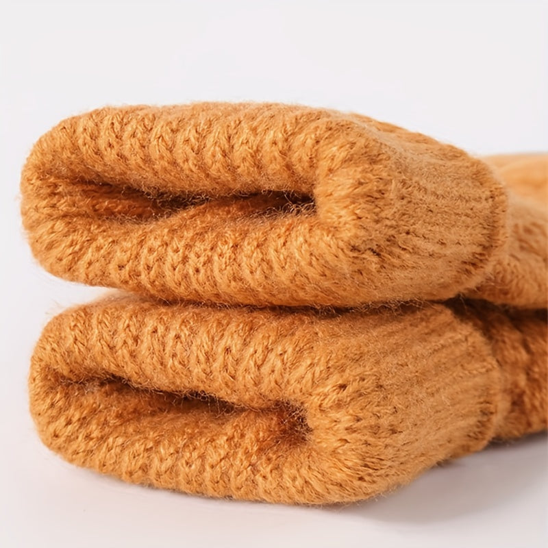 4pcs Men's Winter Knitted Touch Screen Gloves Coldproof Cycling Gloves